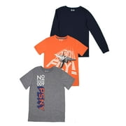 Short Sleeve Graphic T-Shirts with Long Sleeve Solid, Value, 3-Pack Set (Little Boys & Big Boys)