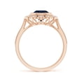 thumbnail image 2 of ANGARA Natural 1.6 Ct Vintage Style Sapphire & Diamond Ring with Latticework in 14K Rose Gold for Women (Size-7mm) | September Birthstone, Anniversary, Jewelry Gift for Women | Natural Sapphire Ring, 2 of 8