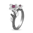 thumbnail image 3 of Xinyolin Rhinestone Plum Blossom Flower Women Necklace Ear Stud Earrings Finger Ring, 3 of 7