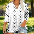 thumbnail image 2 of Womens Henley Plus Size Tops Button Polka Dots Print V Neck Summer Shirts Fashion Casual Loose Fit Comfy Blouses L-5XL, 2 of 5