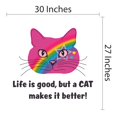 thumbnail image 4 of Life is good , but a CAT makes it better-Cute Cat Wall Quotes- Wall Sticker for Nurseryroom, Playroom, Classroom, Kidsroom-Easy to Apply and Remove-Size : 30" x 27", 4 of 4