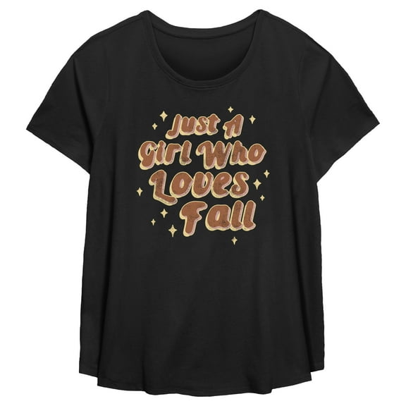Women's Lost Gods Just a Girl Who Loves Fall Graphic T-Shirt