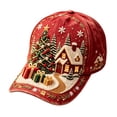 thumbnail image 3 of GrmtClth Christmas Tree Baseball Cap Printed Trucker Hat Festive Holiday Costume Accessory Adjustable Red Dad Hat for Adults Daily Wear, 3 of 8