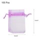 thumbnail image 2 of 100uds Organza Bolsas 5x7cm Cordón Favor Bolsas Transparente Malla Bolsa para Regalo Joyería Boda Fiesta Navidad Dulces Oscuro Púrpura, 2 of 7