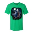 thumbnail image 2 of Wild Bobby, American Flag Howling Wolf Animal Lover Mens Premium Tri Blend T-Shirt, Envy, Small, 2 of 3