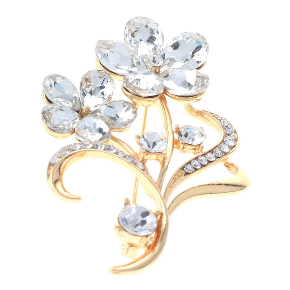 Crystal Flower Brooch