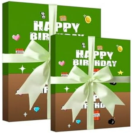 Pixel Party Decoration Gift Wrapping Paper, 12 Sheets Pixel Miner Theme Birthday party Supplies Wrapping Paper For Video Game Party, 20 x 30 Inch