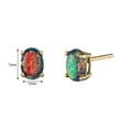 thumbnail image 2 of 14K Yellow Gold Oval Shape Created Black Opal Stud Earrings, 2 of 2