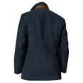 thumbnail image 4 of WTOBBY Men's Long Work Jacket with Spliced Button Pockets, Solid Color Casual Coat for Outdoor and Everyday Use with Modern Style,Blue 2XL, 4 of 4