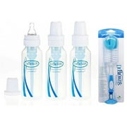 Dr. Brown's Natural Flow Bottles - 8 oz - 3 ct and Dr. Brown's Bottle Brush - Blue