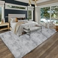 thumbnail image 2 of Emossie Large Area Rug, 5ft x 8ft Shag Living Room Rug, Indoor Modern Tie-dye Area Rugs for Bedroom, Rectangle Fluffy Home Carpets, Gray, 2 of 8