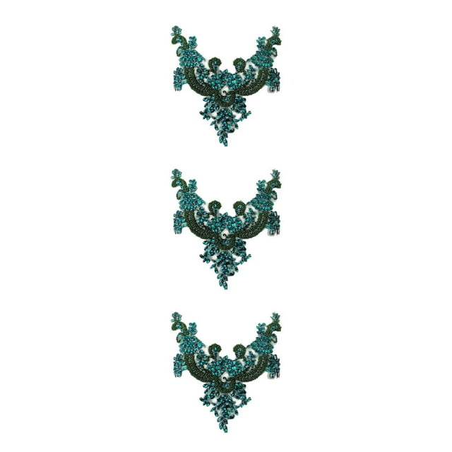 relayinert Fine Workmanship Rhinestone Patches Embroidered Elegance For Special Occasion white 3Set