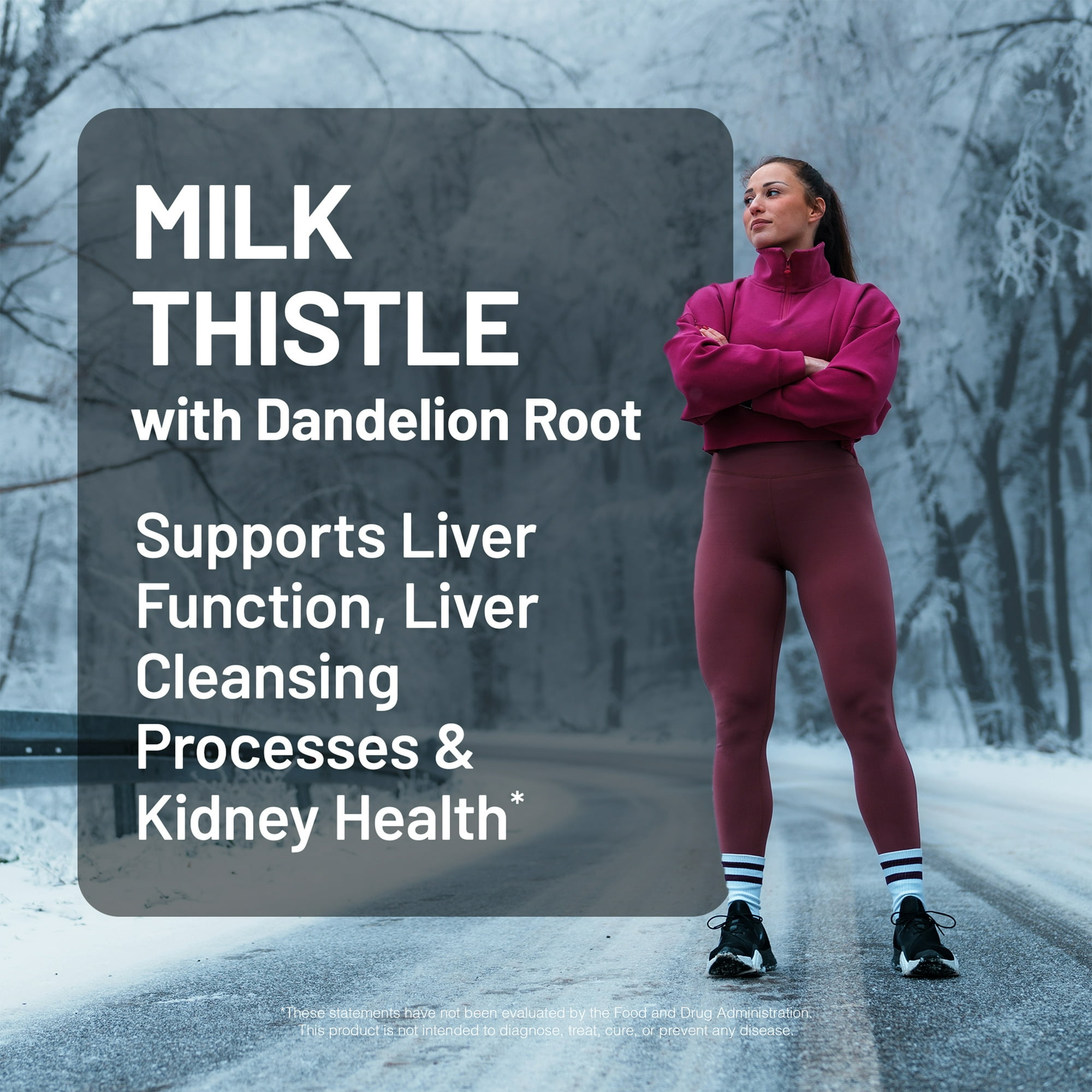 NatureWise Milk Thistle + Dandelion Root - Vegan, Non-GMO, - 60 Capsules[60-Day Supply]