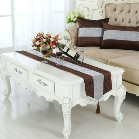 

Thick Modern Velvet Crystal Table Runner Fabric Mats Home Decor 33x210cm