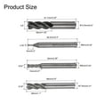 thumbnail image 3 of Uxcell Carbide End Mills Sets 4-Flute 1/4" 1/8" 3/8" 3/16" 1/2" 1/16" 5/32" 5/16" CNC Milling Bits for Aluminum, 3 of 6