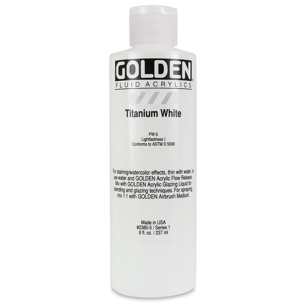 Golden® Fluid Acrylic, 8 oz., Titanium White