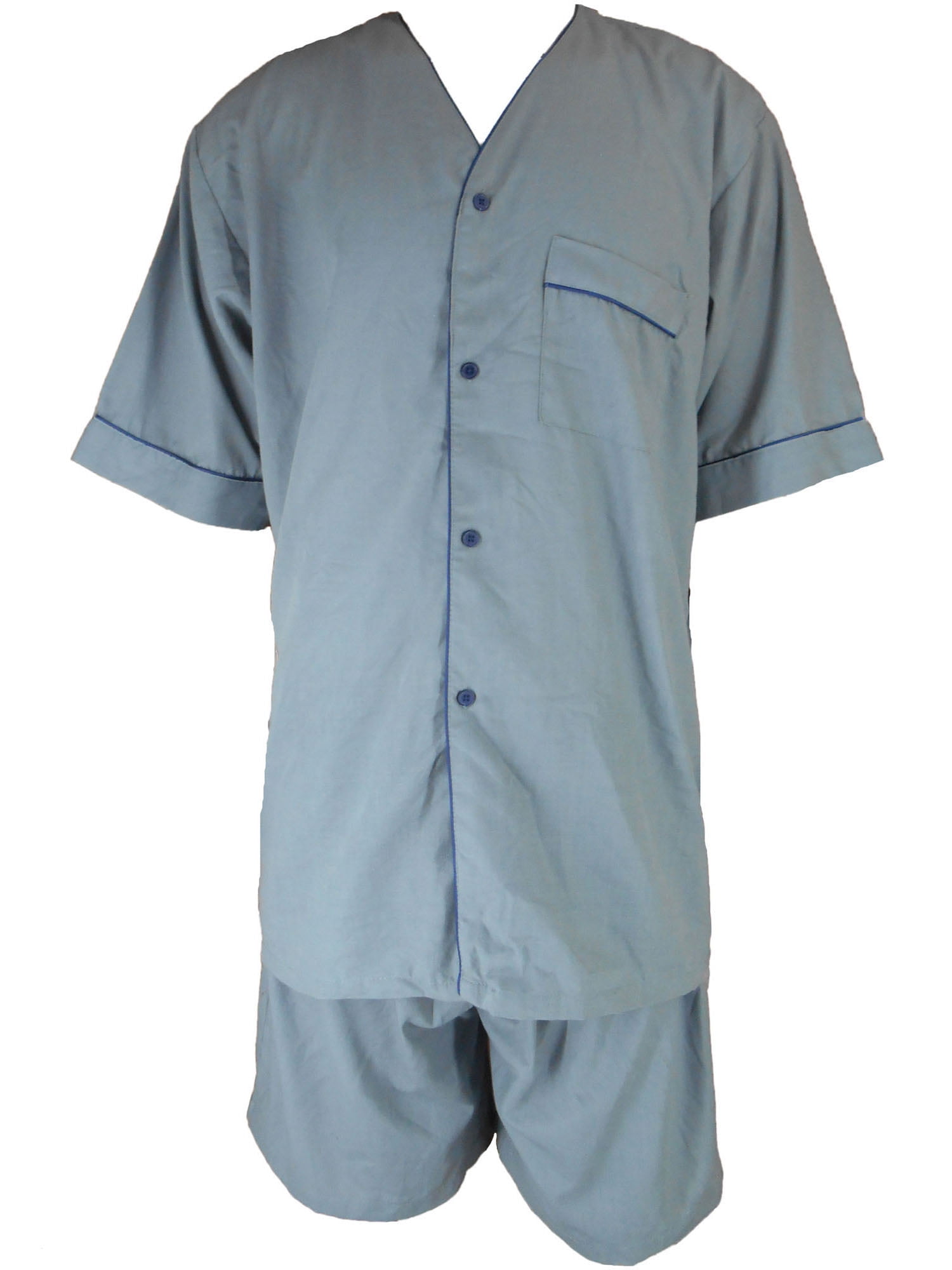 Up2date Fashion's Men's Woven Short-Sleeve Pajama Set with Shorts ...