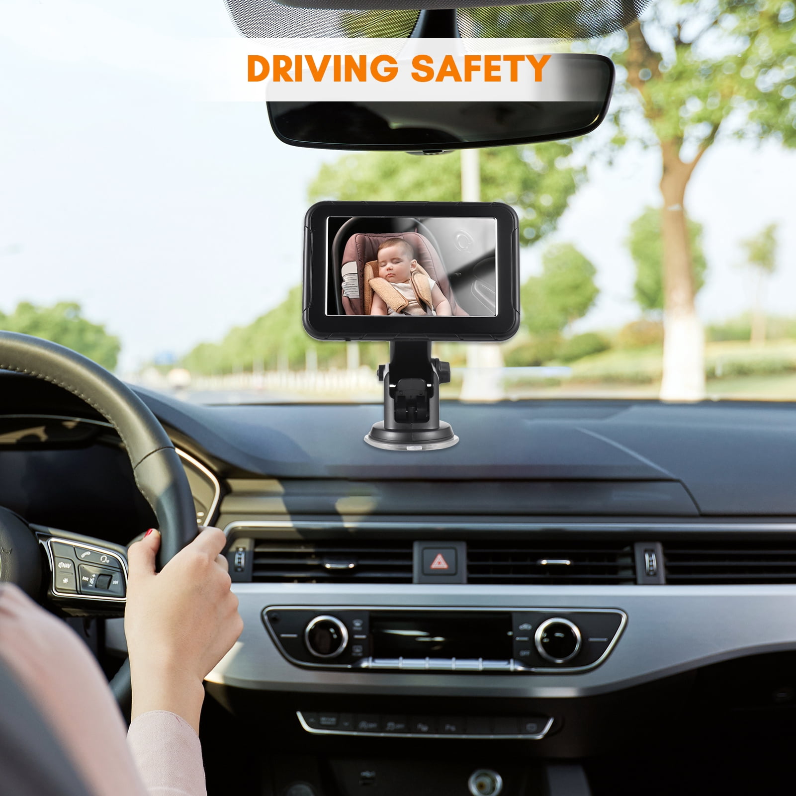 Unbranded Baby Car Monitor with High Resolution 5 Inch Display Camera for Rear Facing Seat 150° Wide View Night Vision Mirror Camera Black