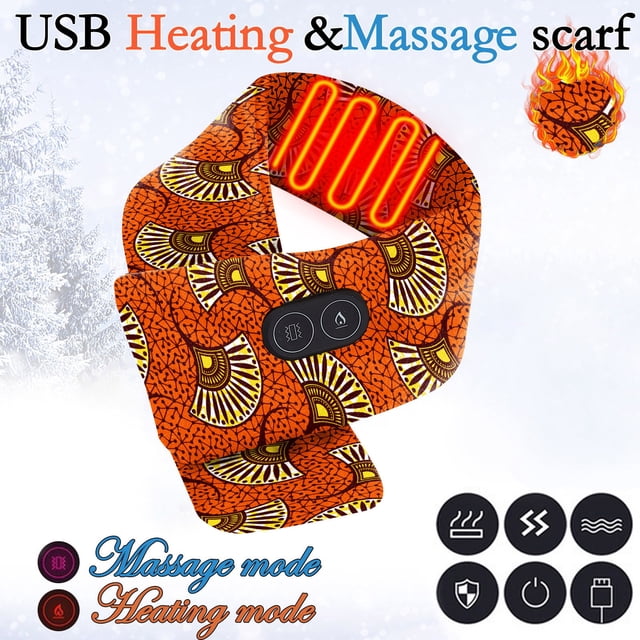 Foulard Réchauffante et Chaleureuse pour Femmes FashionablesSmart Mobile Power Recharge USB Cou et Épaules Protection contre le Froid Hivernal et Massage Chauffant Chaud Foulard pour Hommes et Femmes
