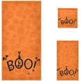 thumbnail image 2 of Halloween Boo Pattern with Black Cat Witch Pumpkin Soft Set of 3 Towels, 1 Bath Towel+1 Hand Towel+1 Washcloth, Multipurpose for Bathroom, Hotel, Gym, Spa and Beach(Orange), 2 of 5