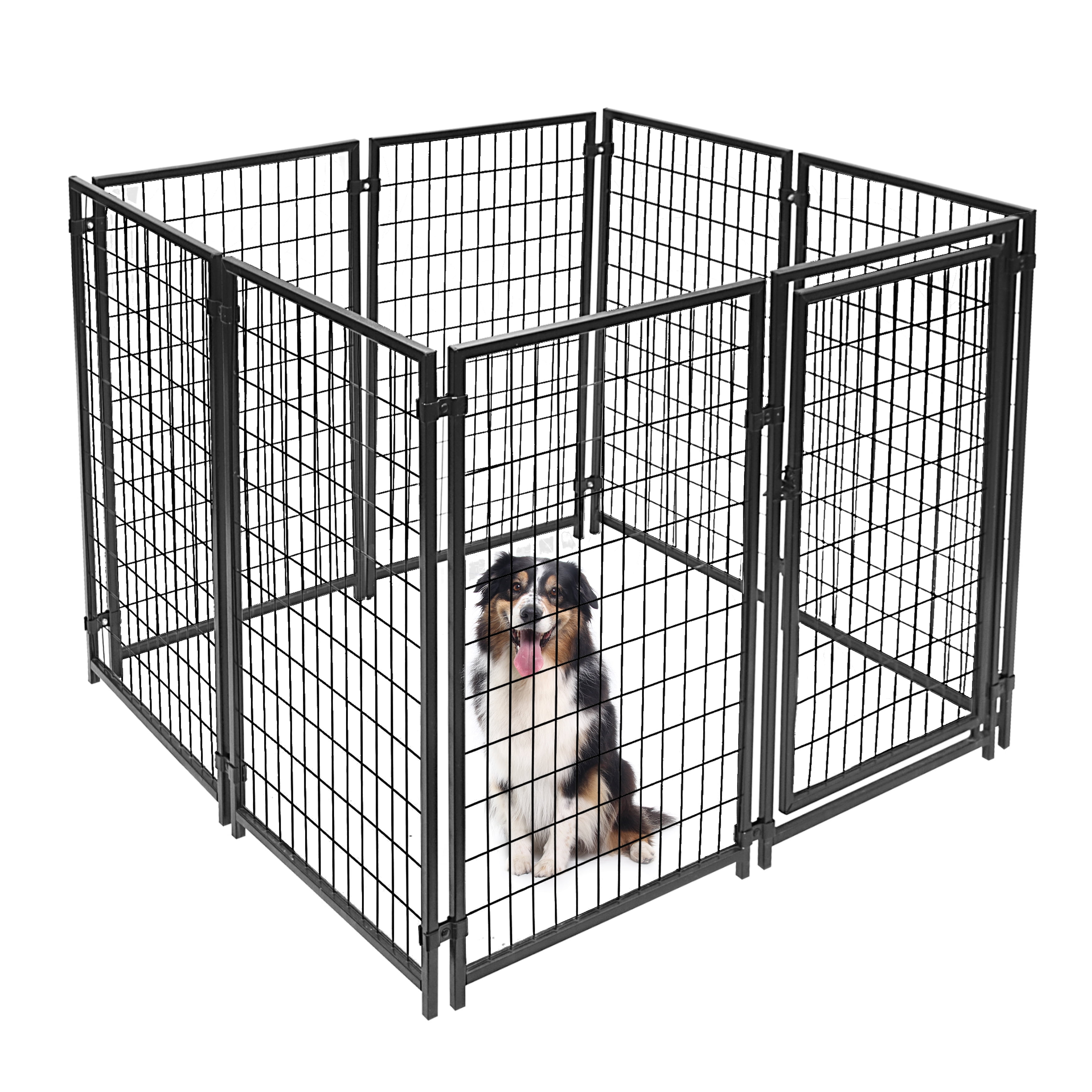 ALEKO DK5X5X4SQ Pet System DIY Box Kennel Dog Kennel Playpen Chicken Coop Hen House 5 x 5 x 4 Feet,Black 