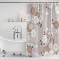 thumbnail image 3 of Brown White Floral Shower Curtain, Waterproof Shower Curtains for Bathroom, Spring Botanical Leaves Farmhouse Washable Fabric Bathtub Curtain Set Bath Decor with 12 Hooks Extra Long 72"x96", 3 of 8