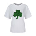 thumbnail image 4 of LUOGENLI T-shirts pour Femme pour Femmes T-Shirt à Col Rond à Manches Courtes pour la Saint-Patrick T-shirts pour Femmes T-Shirt Graphique Saint-Patrick T-shirts Amusants pour Femmes T-shirts Graphiques Pâques Blanc TTTG, 4 of 4