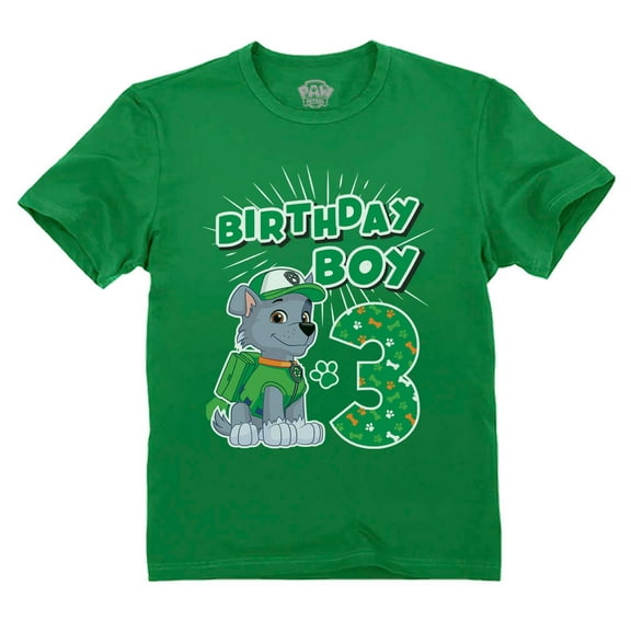 Paw Patrol 3rd Birthday Boy Shirt Paw Patrol Boy Birthday T-Shirt: Celebrate with Rubble, Marshall, Rocky, & Zuma