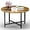 Style4 Brownrus(23.6dx17.7h), variant on Round Coffee Table, Small Coffee Tables for Living Room, Wood Coffee Table with Metal Frame, Floor Table Desk for Sitting on The Floor, Home, Office, Farmhouse, Rustic Brown (23.6"D x 17.7"H)