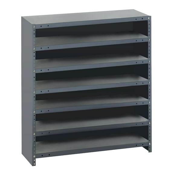 Quantum Storage Systems Enclosed Shelving Unit, Solid in Carbon Steel Material, Galvannized Color