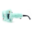 thumbnail image 3 of Super Funky Masquerade Fur Jewel Brooch Octagon Plastic Sunglasses Mint - Black, 3 of 4