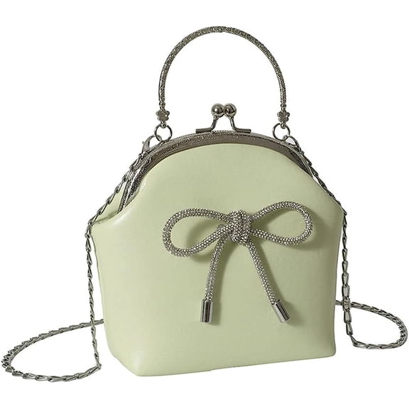 Kukuzhu Chic Bow Bucket Bag Women Casual Wedding Chain Shoulder Bag