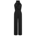 thumbnail image 6 of SRZYMJ Casual Womens Jumpsuit Stylish Women's Sleeveless Jumpsuit with Standing Collar Slim Fit Design and Elegant Bow Tie Detail for Modern, 6 of 6