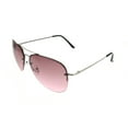 thumbnail image 3 of Oversized Gradient Lens Rimless Metal Frame Aviator Sunglasses, 3 of 25