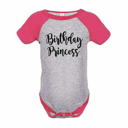 

7 ate 9 Apparel Girl s Princess Birthday Pink Raglan Onepiece