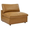 thumbnail image 4 of Modway Commix 5-Piece Down Filled Overstuffed Vegan Leather Sectional Sofa in Tan, 4 of 10