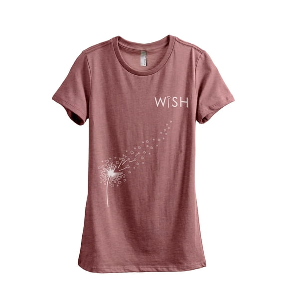 Wish Dandelion Women's Fashion Relaxed T-Shirt Tee Heather Rouge 2X-Large