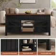 thumbnail image 6 of 47.3 in Lift Top Coffee Table with Storage Coffee Tables for Living Room Farmhouse Center Table, Large Rectangle Middle Tables with Hidden Compartment & Adjustable Shelf,Black, 6 of 9
