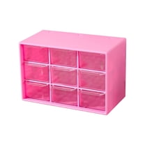 9-Drawer Plastic Storage Organizer Box with Stickers for Stationery Jewelry Cosmetics - 17.9x9.8x11.8cm Desktop Organizer with Multiple Compartments