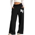 thumbnail image 2 of Nekdswn Girls Sweatpants Kids Graphic Print Wide Leg Baggy Pants Teen Girl Winter Fleece Lined Warm School Sweat Trousers for 5-14 Yeras, 2 of 6