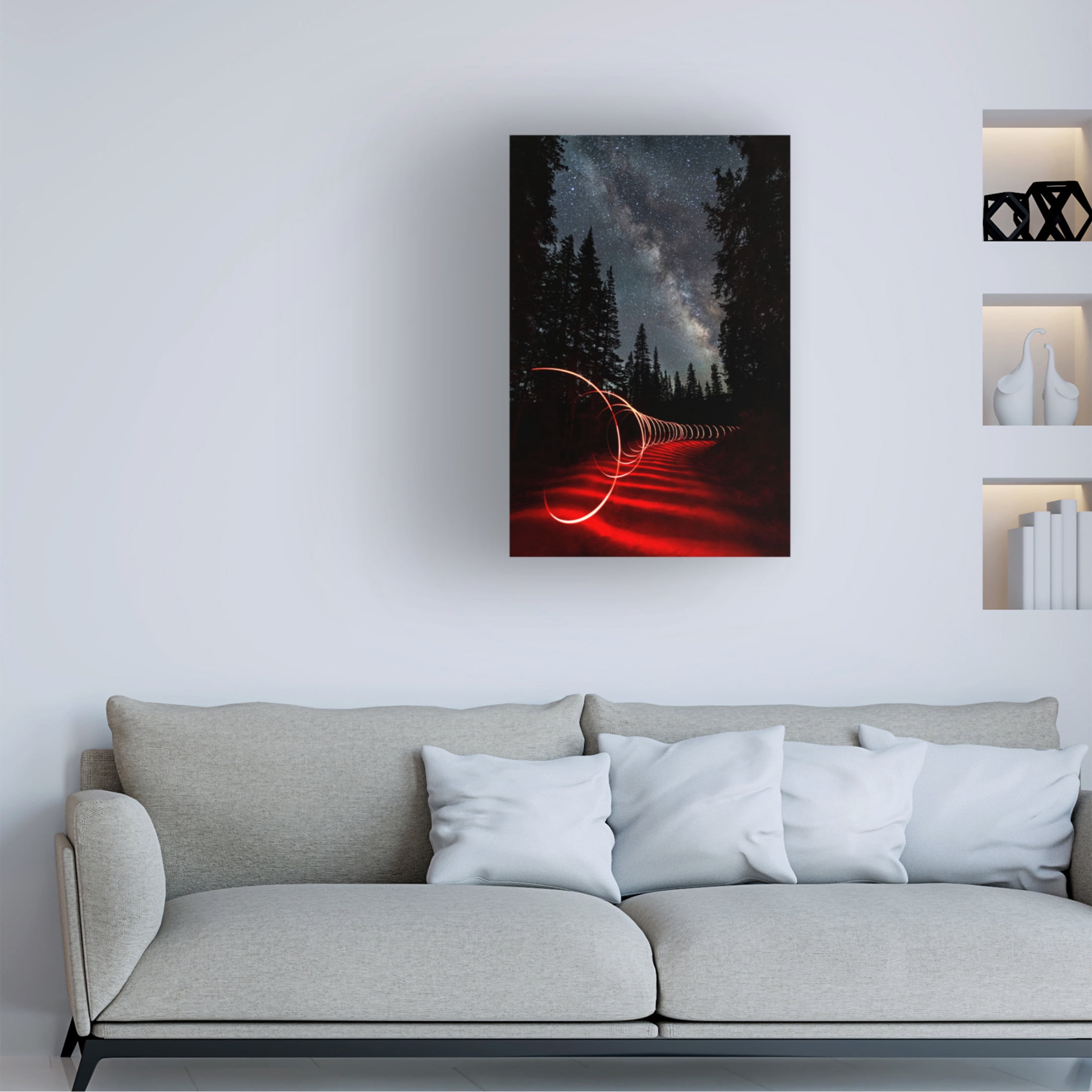 Trademark Fine Art Yanyu Shen  Light Painting under the Milky Way Canvas Wall Art