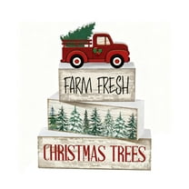 Cheapark Gift Vintage Tiered Tray Christmas Set - Tabletop Decor, Festive Accent for Home & Thoughtful Holiday Gift