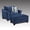 Navy Blue, variant on Navy Blue Accent Chair Set | Suitable for Casual Living | Polyester Material | Meet Comfort Requirements