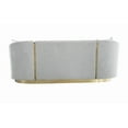 thumbnail image 4 of K-Living  Penelope Plush Velvet Sofa In Grey With Gold Accent And Throw Pillows, 4 of 4