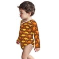 thumbnail image 3 of Xecao Dinosaurs and Leaves Print Baby unisex-baby Cotton Long-sleeve Bodysuits-3 Months, 3 of 6