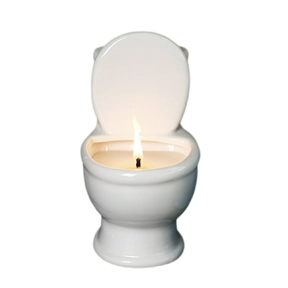 Funny Toilet Shape Small Holder Stand Creative Tealight Ceramic Candlesticks Home Decors Birthday Party Gift