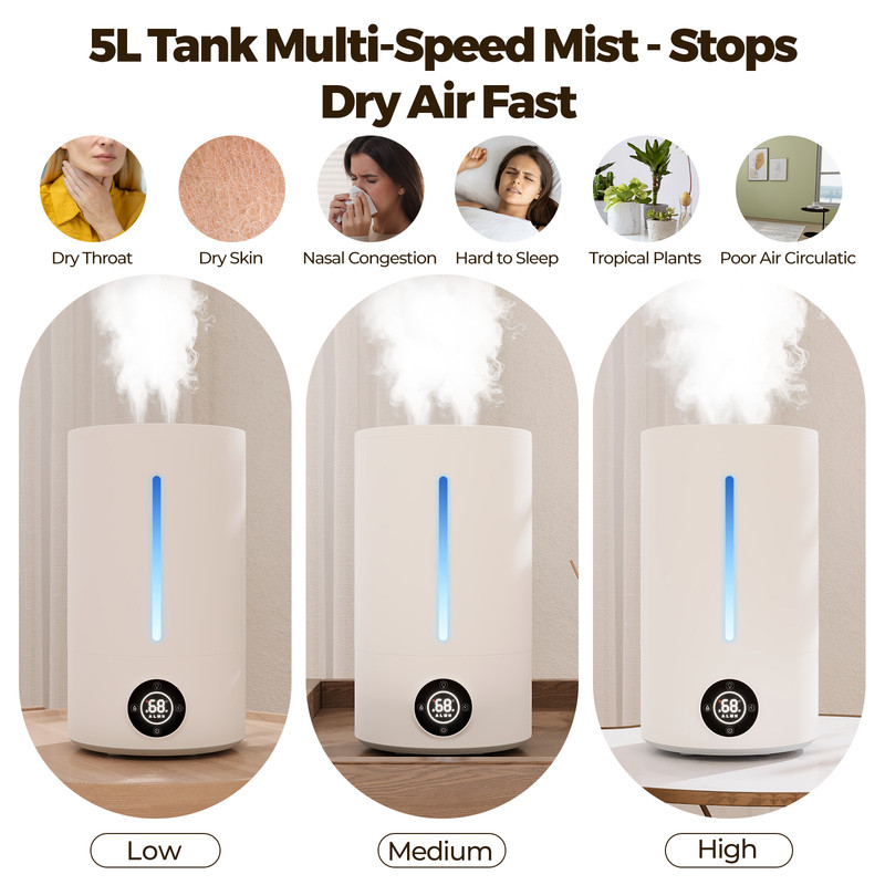 Patbrela 5L Cool Mist Ultrasonic Humidifier photo 2