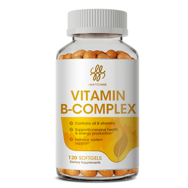 IMatchme Vitamin B Complex Capsules, with Vitamin B1, B2, B3, B6,B12 Dietary Supplement, 120 Count