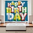 thumbnail image 2 of Ambesonne Birthday Party Kitchen Curtains, Birthday Lettering, 55"x39", Multicolor, 2 of 3