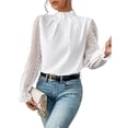 thumbnail image 5 of Gvmfive Womens Elegant Long Sleeve Blouse Casual Pleated Chiffon Shirt Tops, 5 of 5